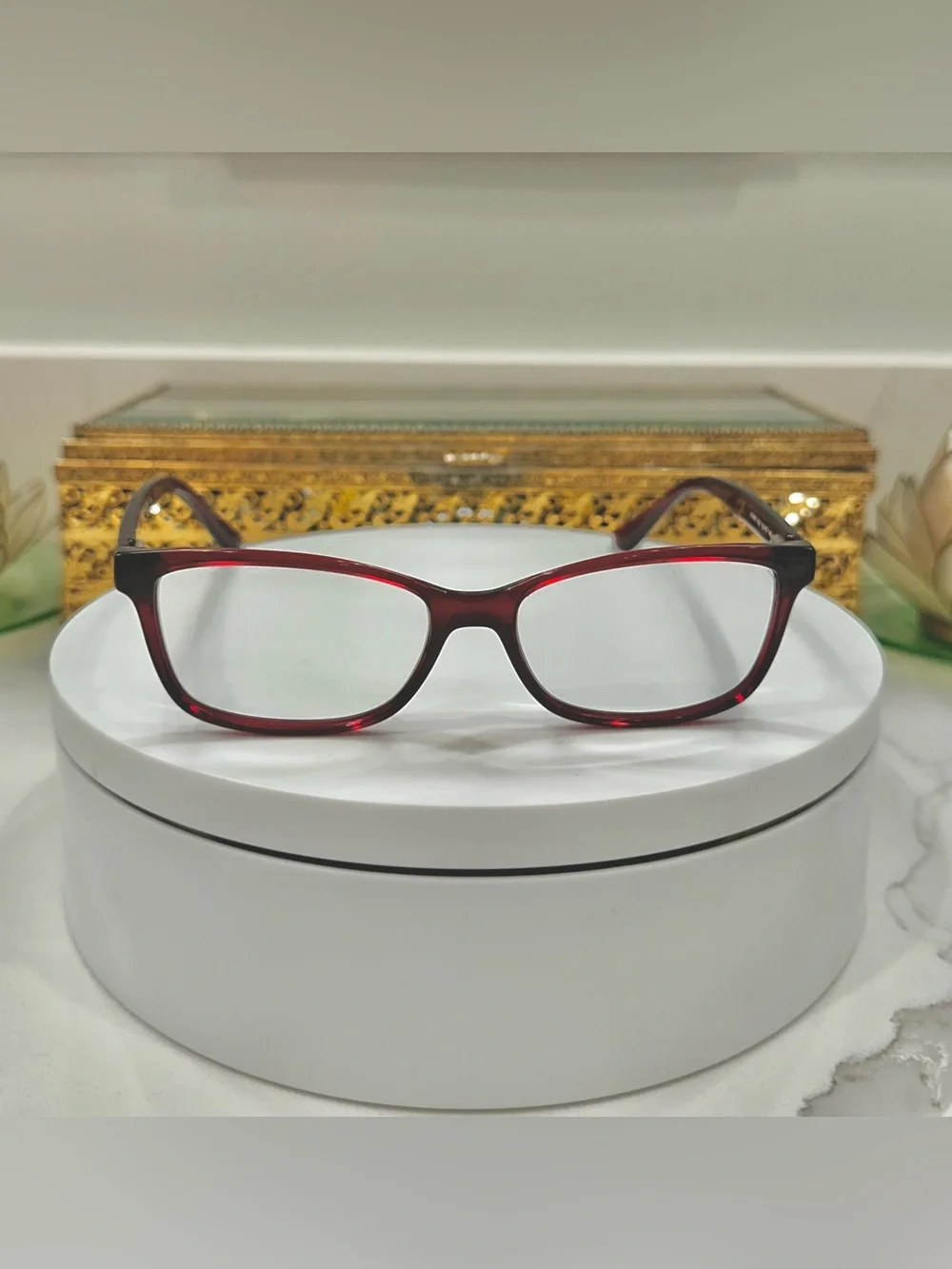 Salvatore Ferragamo SF2886 Vibrant Red Transparent Rx Eyeglass Frames EUC Italy